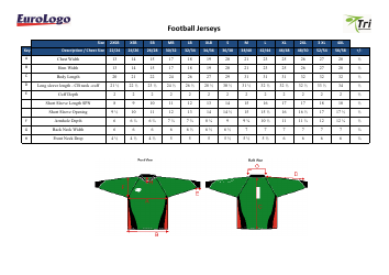 Football Jersey Size Chart - Eurologo