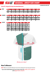 Document preview: Baseball Jersey Size Chart - Sgs