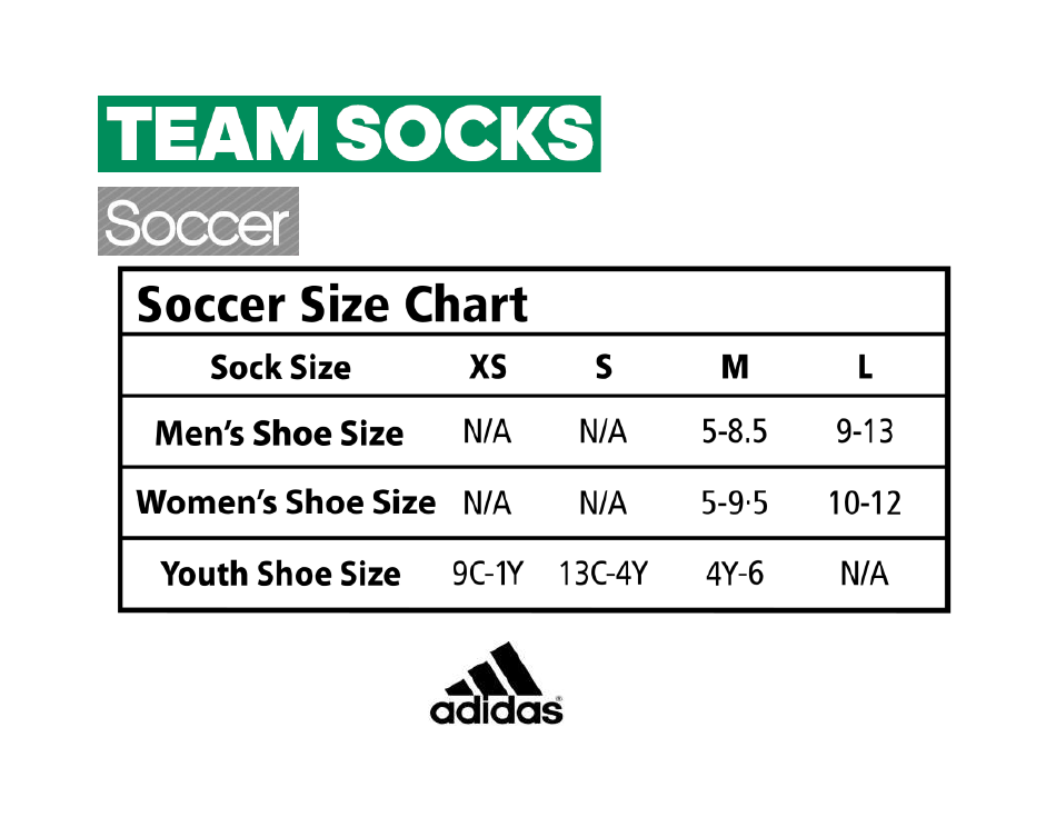 Soccer Sock Size Chart Adidas Download Printable PDF Templateroller