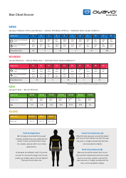 Document preview: Soccer Uniform Size Chart - Owayo