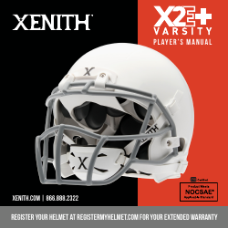 Document preview: Football Helmet Size Chart - Xenith