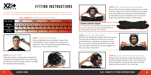 Football Helmet Size Chart - Xenith - Eight Steps, Page 2