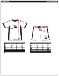 Document preview: Soccer Jersey & Shorts Size Chart - Upward Sports