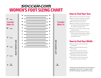 Women&#039;s Foot Size Chart - Soccer.com