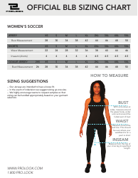 Document preview: Women's Soccer Outfit Size Chart - Prolook