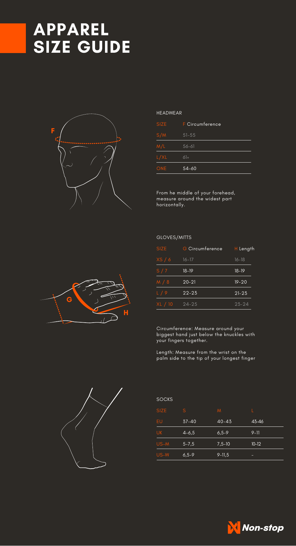 Apparel Size Chart - Non-stop Download Printable PDF | Templateroller