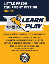 Document preview: Hockey Equipment Size Chart - Little Preds