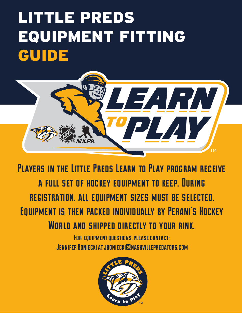Hockey Equipment Size Chart - Little Preds Image Preview