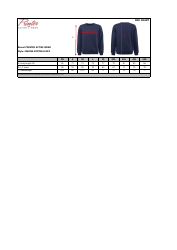 Document preview: Softball Rsx Sweater Size Chart - Printer Active Wear