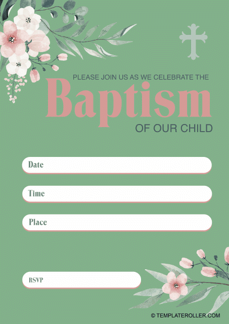 Baptism Invitation Template