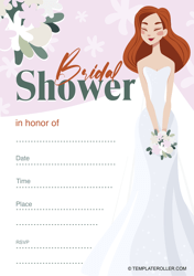 Document preview: Bridal Shower Invitation Template - White and Pink