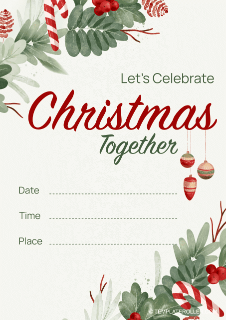 Christmas Invitation Template - Beige Preview