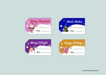 Document preview: Christmas Gift Tag Template - Bright Pictures