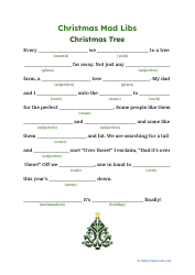 Document preview: Christmas Mad Libs - Christmas Tree