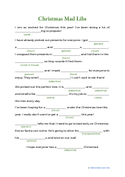 Document preview: Christmas Mad Libs