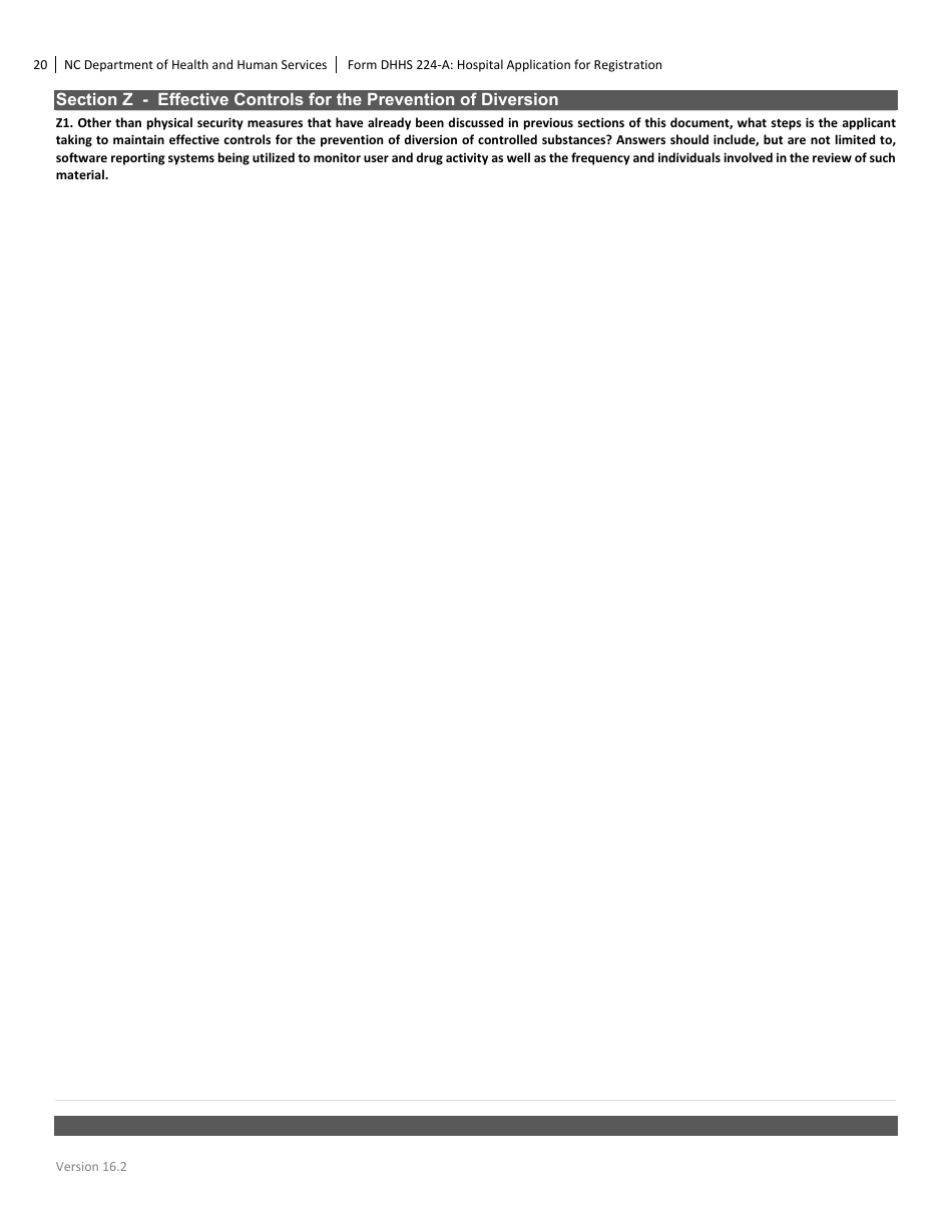 Form DHHS224-A Hospital Application for Registration - North Carolina, Page 20