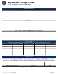 Keystone State Challenge Academy Student Application - Pennsylvania, Page 5