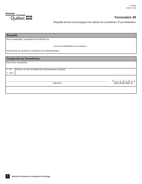 Forme 28 (F-CO28)  Printable Pdf