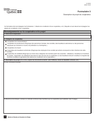 Forme 3 (F-CO03) Description Du Projet De Cooperative - Quebec, Canada (French)