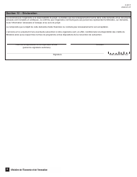 Forme F-0017 Partie 2 Demande D&#039;aide Financiere - Programme Novascience - Quebec, Canada (French), Page 6