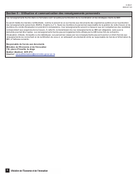 Forme F-0041 Demande De Certificat De Chercheur - Conge Fiscal Pour Chercheurs Etrangers - Quebec, Canada (French), Page 5
