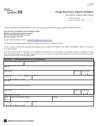 Forme F-0042 Demande De Certificat Initial D&#039;expert - Quebec, Canada (French)