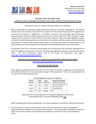 Document preview: Instructions for Form A501-27LIC Contractor Firm License Application - Virginia