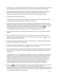 Instrucciones para Formulario A501-27LIC Contractor Firm License Application - Virginia (Spanish), Page 2