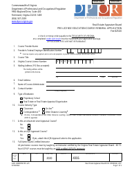 Document preview: Form A461-4006RENCRS Pre-license Education Course Renewal Application - Virginia