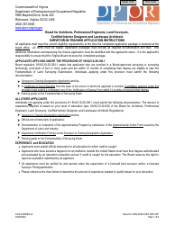 Form A416-0430DES Surveyor-In-training Designation Application - Certified Interior Designers and Landscape Architects - Virginia