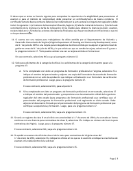 Instrucciones para Formulario A501-2710EXLIC Tradesman Exam &amp; License Application - Virginia (Spanish), Page 3