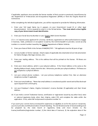 Instructions for Form A501-2710EXLIC Tradesman Exam &amp; License Application - Virginia, Page 2