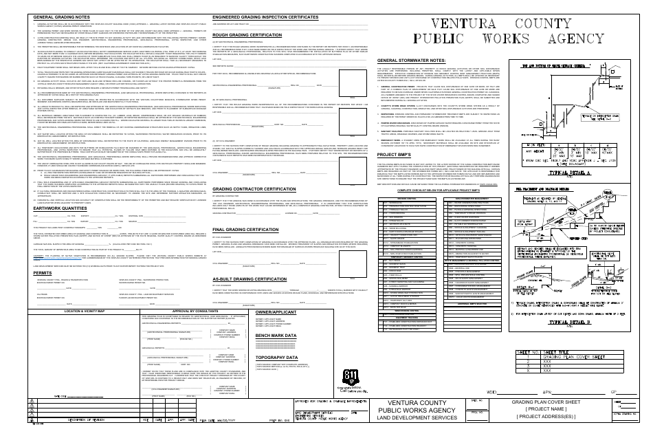 Grading Cover Sheet - County of Ventura, California, Page 1