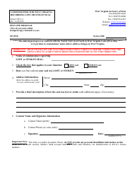 Form CWV-4 Commissioner for West Virginia Recording Lost or Stolen Seal - West Virginia