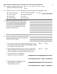 Form CHR-1 Registration Statement of Charitable Organizations - West Virginia, Page 3
