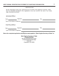 Form CHR-1 Registration Statement of Charitable Organizations - West Virginia, Page 5