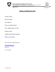 Document preview: Change of Administrator Form - Missouri