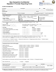 Document preview: New Hampshire Confidential Hepatitis C Provider Reporting Form - New Hampshire