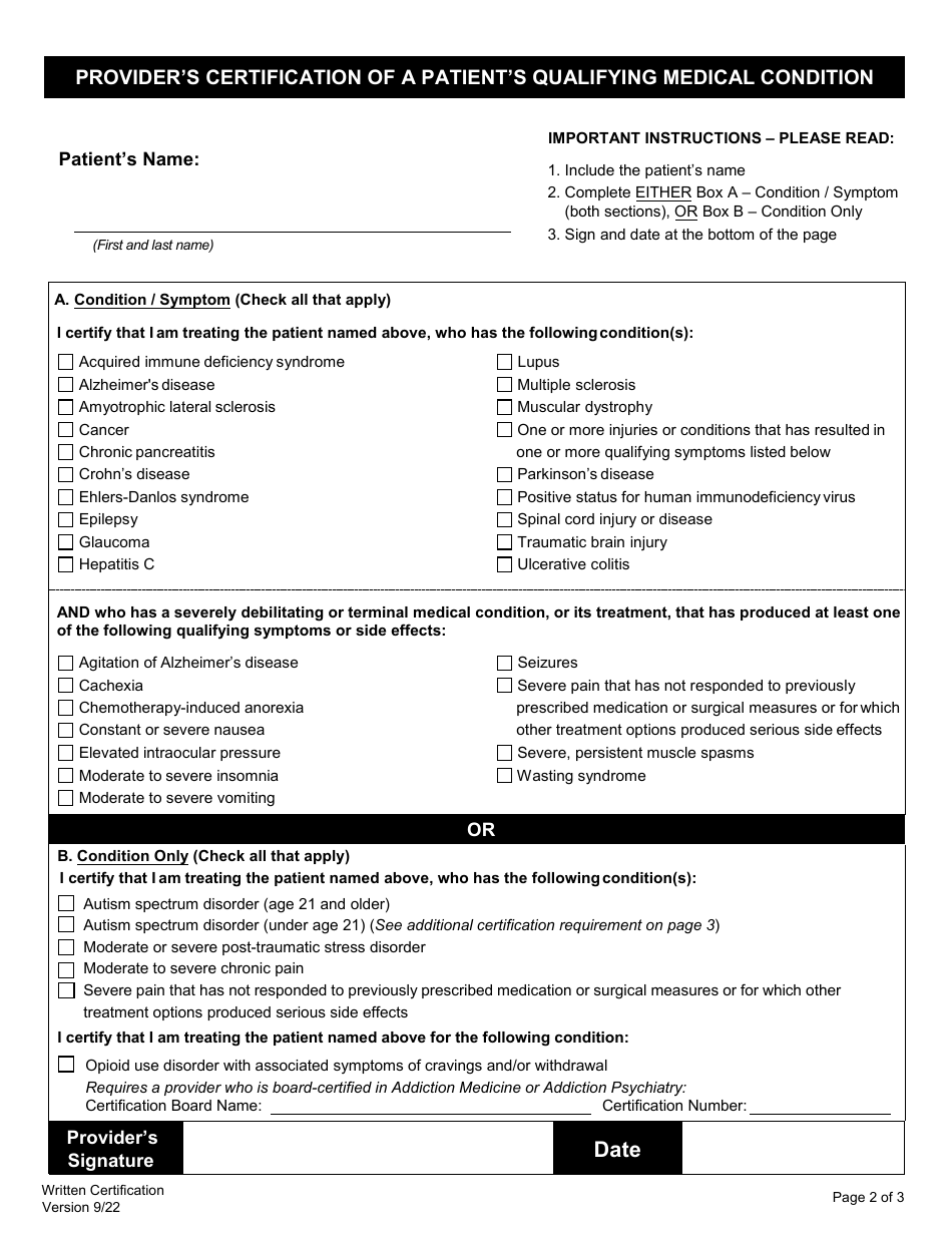 Written Certification for the Therapeutic Use of Cannabis - New Hampshire, Page 3