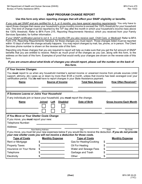 BFA Form 470  Printable Pdf