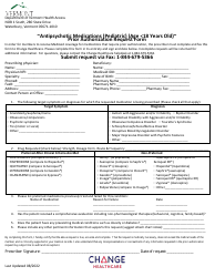 Document preview: Antipsychotic Medications (Pediatric) (Age 18 Years Old) Prior Authorization Request Form - Vermont