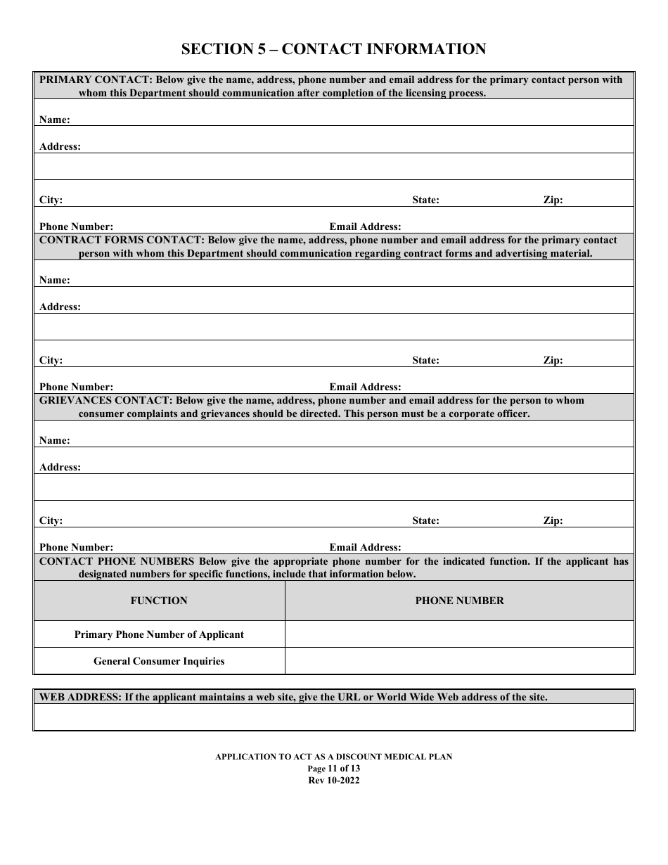 Application to Act as a Discount Medical Plan in the State of Louisiana - Louisiana, Page 11