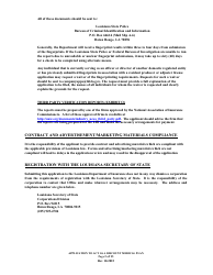 Application to Act as a Discount Medical Plan in the State of Louisiana - Louisiana, Page 3