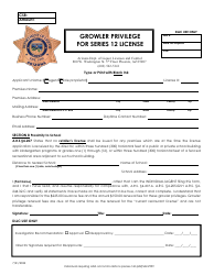 Document preview: Growler Privilege Application for Series 12 License - Arizona