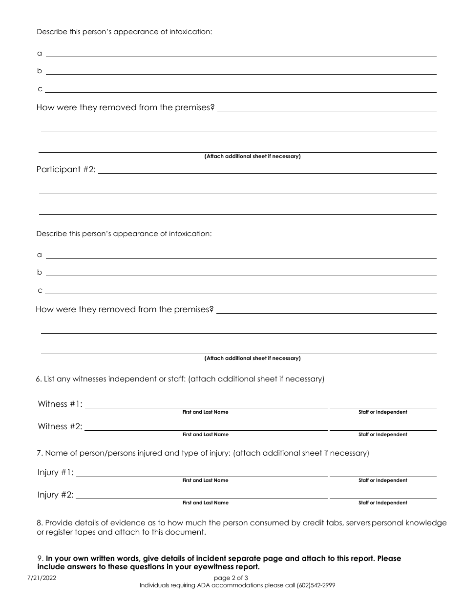 Refusal of Service Report - Arizona, Page 2