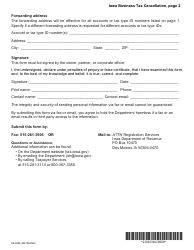 Form 92-034 Iowa Business Tax Cancellation - Request for Cancellation of Tax Permit - Iowa, Page 2
