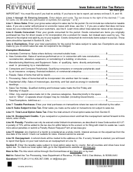 Document preview: Form 32-028 Iowa Sales and Use Tax Return - Iowa