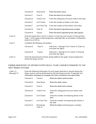 Instructions for Form 105 Paper Instant Bingo/Seal Cards/Pull-Tabs Reconciliation Form - Virginia, Page 2