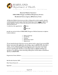 Addendum Cover Page for Maryland Medical Assistance Program Application - Facility/Organization - Pt 62 DMS/Dme - Maryland, Page 3