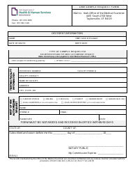Document preview: Dna Sample Request Form - Utah